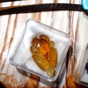 Etched Citrine Pear shaped